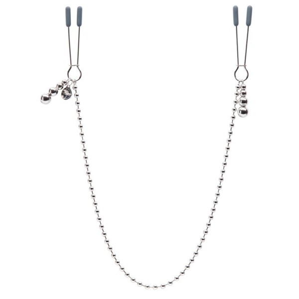 Nipple Clamps with Beaded Chain 50 Shades Of Grey At My Mercy Silver