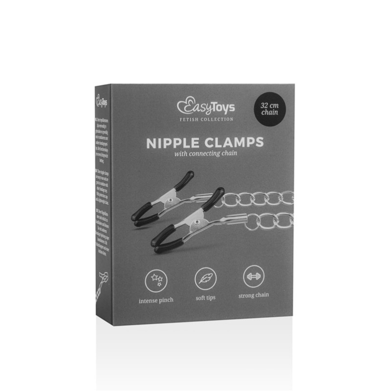 Classic Nipple Clamps With Chain Easytoys Silver