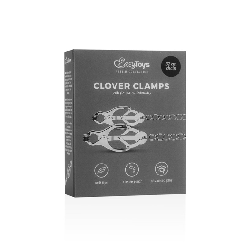 Nipple Clamps With Chain Japanese Clover Easytoys Silver