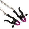 Silicone Nipple Clamps With Chain Bad Kitty Purple