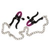 Silicone Nipple Clamps With Chain Bad Kitty Purple