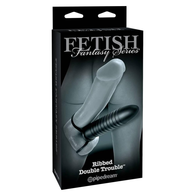 Strap-on Fetish Fantasy Series Ribbed Double Trouble Μαύρο