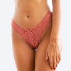 Thong with Satin Cross Tie Modern Ocean Pink