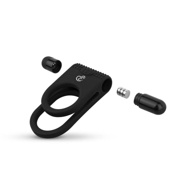 Cock Ring Easytoys Double Vibrating Admire Black Cock Ring Easytoys Double Vibrating Admire Black