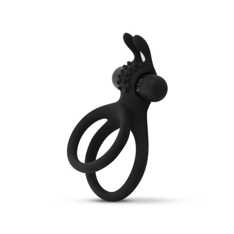 Cock Ring Easytoys Double Vibrating With Rabbit Ears Black Cock Ring Easytoys Double Vibrating With Rabbit Ears Black