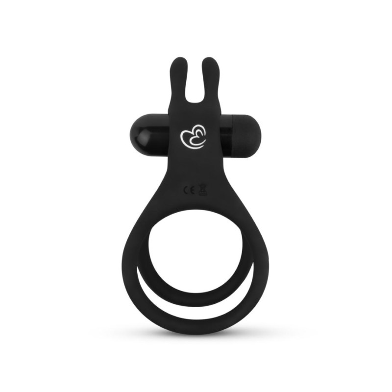 Cock Ring Easytoys Double Vibrating With Rabbit Ears Black Cock Ring Easytoys Double Vibrating With Rabbit Ears Black