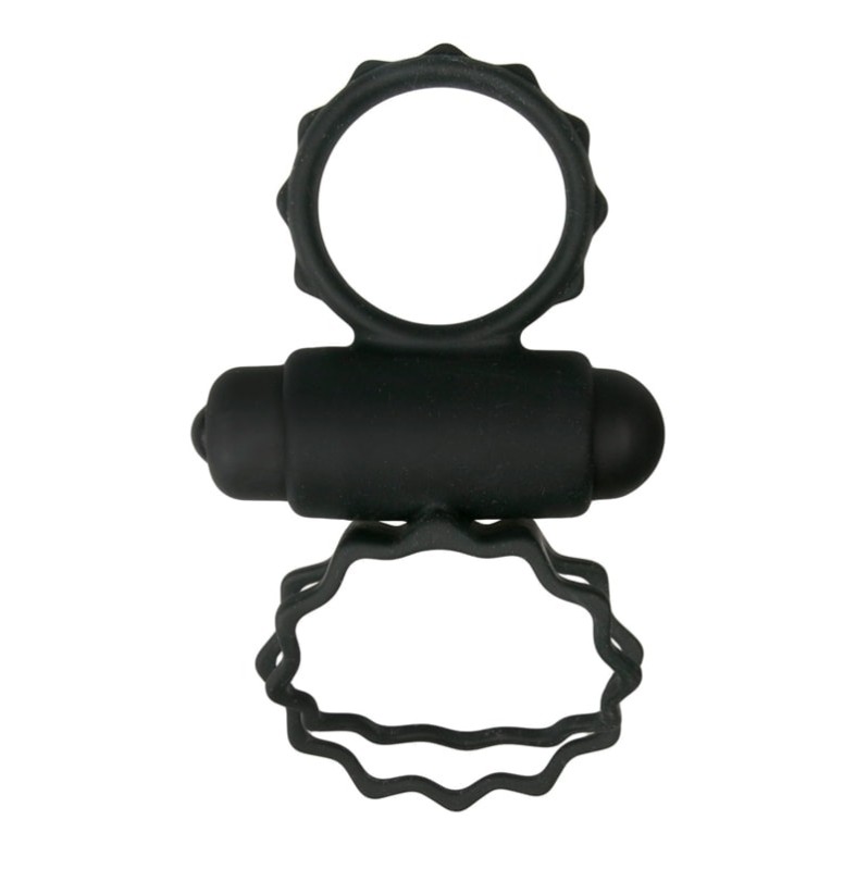 Duo Cock Ring Easytoys Black