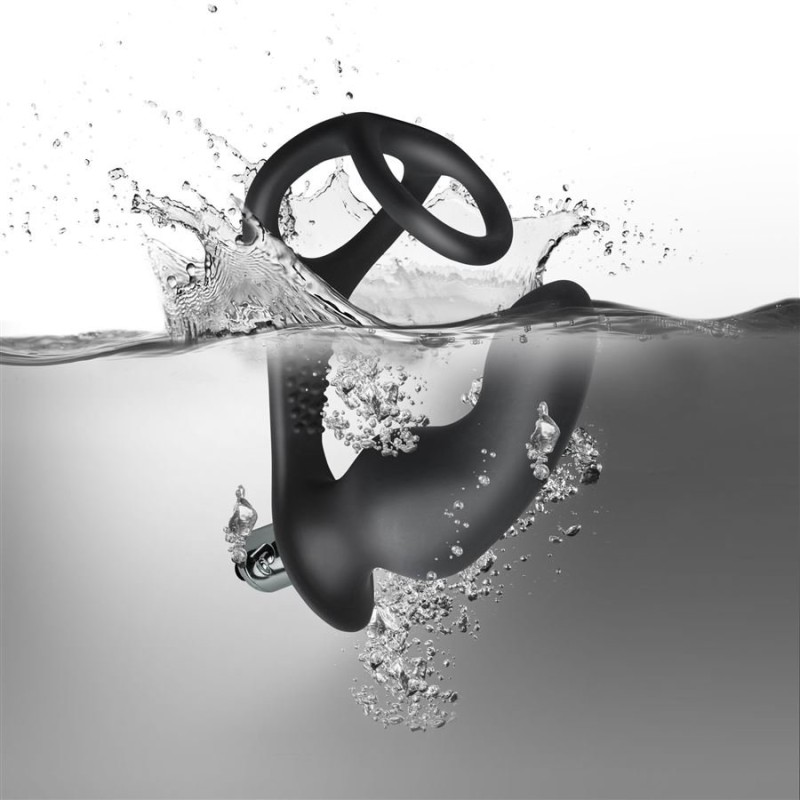 Cock Ring with Vibrating Plug Rocks-Off Ro-Zen Pro Black Cock Ring with Vibrating Plug Rocks-Off Ro-Zen Pro Black