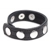 Cock Ring Strict Leather Cock Gear Adjustable With Studs Black