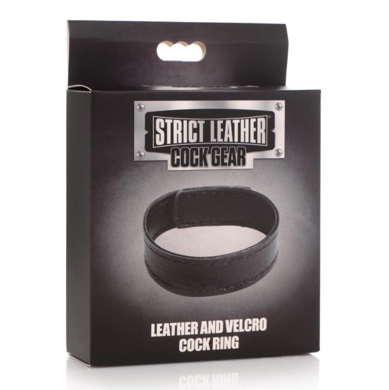 Cock Ring Strict Leather Cock Gear Adjustable Black