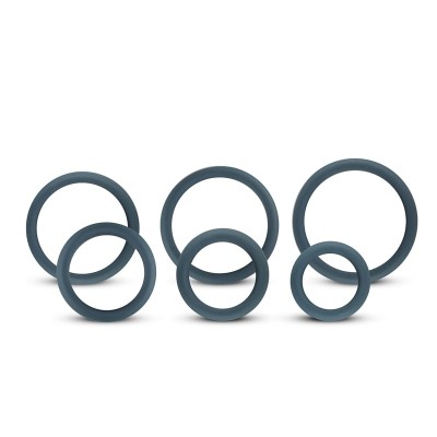 6-Piece Cock Ring Set Boners Black 6-Piece Cock Ring Set Boners Black