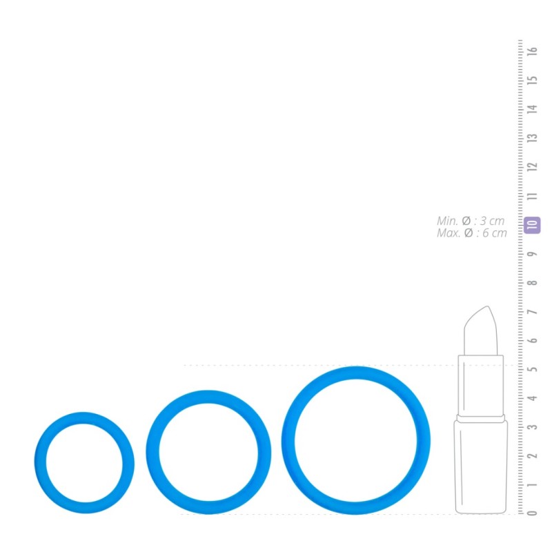Δαχτυλίδια Πέους Σετ Easytoys Three Size Μπλε
