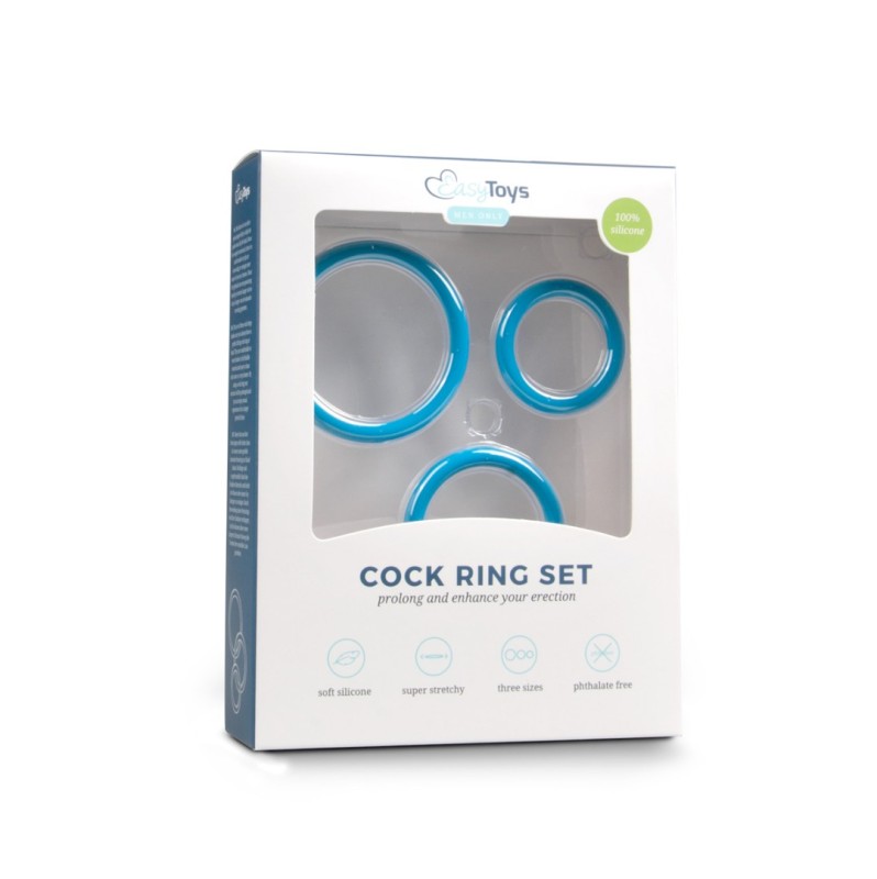 Three Size Cock Ring Set Easytoys Blue