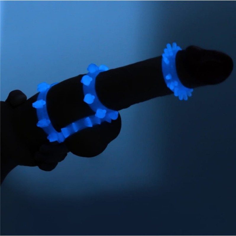 Cock Ring Set Lumino Play Lovetoy 4 pcs Blue