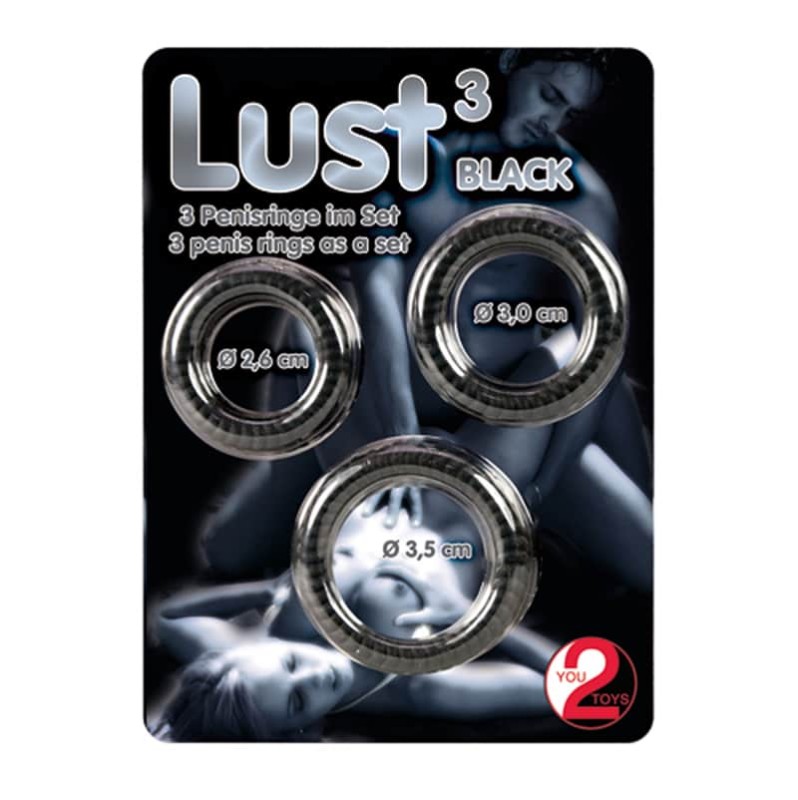  Cock Ring Set You2Toys Lust 3 pcs Black 