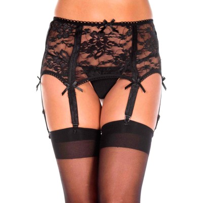 Δαντελωτές Floral Ζαρτιέρες Music Legs Μαύρες Δαντελωτές Floral Ζαρτιέρες Music Legs Μαύρες