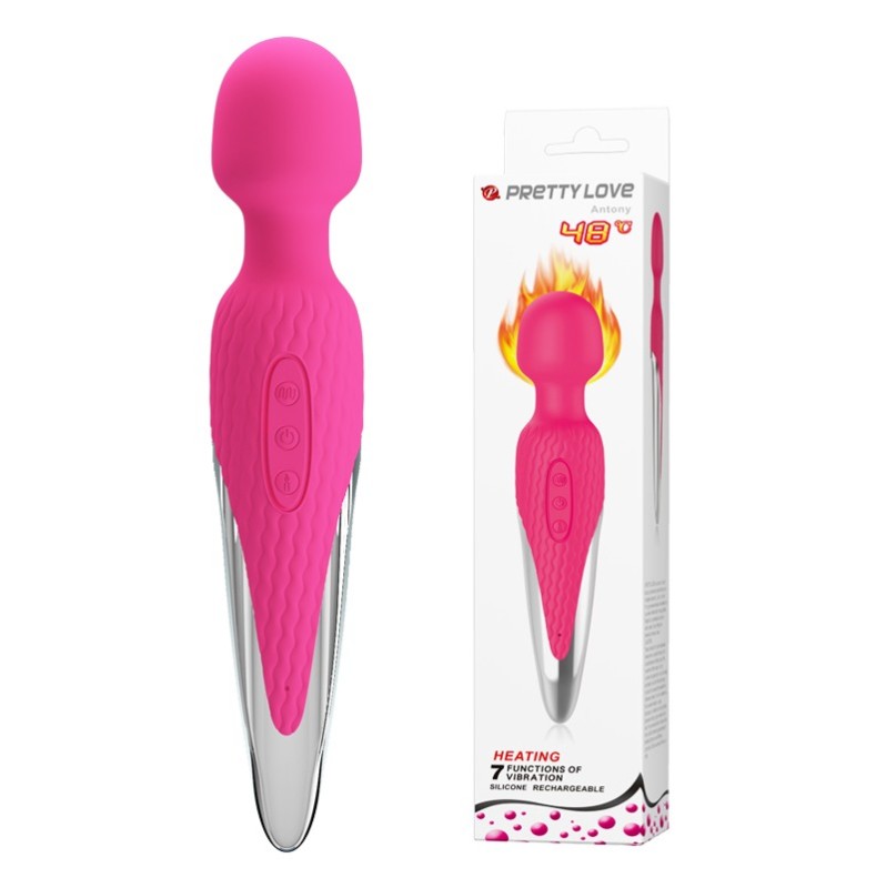 Heated Wand Vibrator Pretty Love Antony 48C Pink