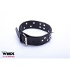 Leather Collar with Leash Whips for Him Classic Black