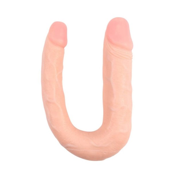 Διπλό Dildo Chisa Her-Her Overlap 3 17cm Μπεζ