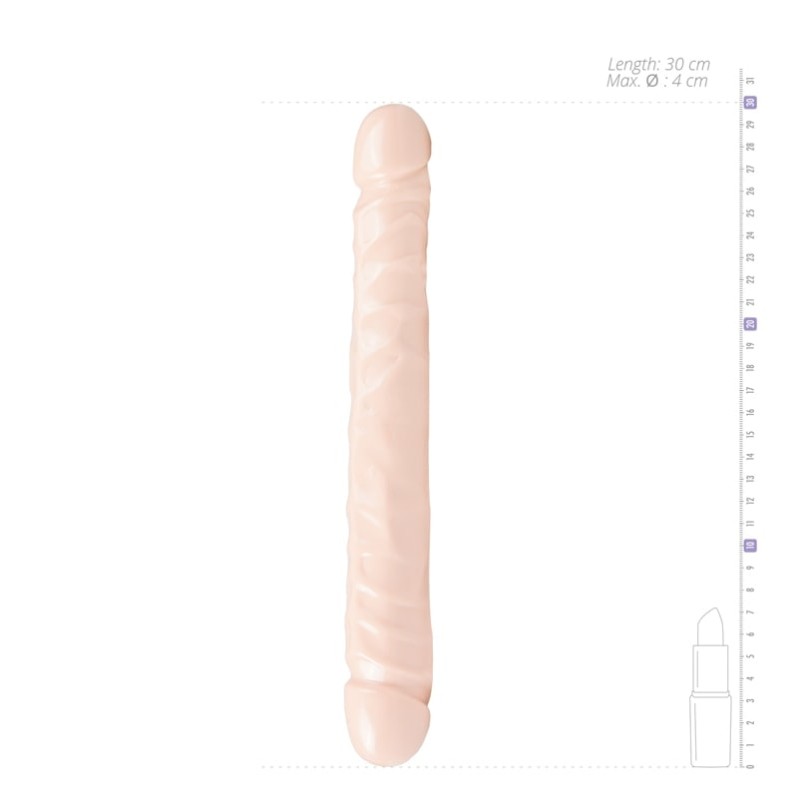 Διπλό Dildo Doc Johnson Jr. Veined Double Header 30cm Μπεζ