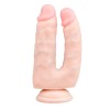 Διπλό Dildo Easytoys 18cm Μπεζ