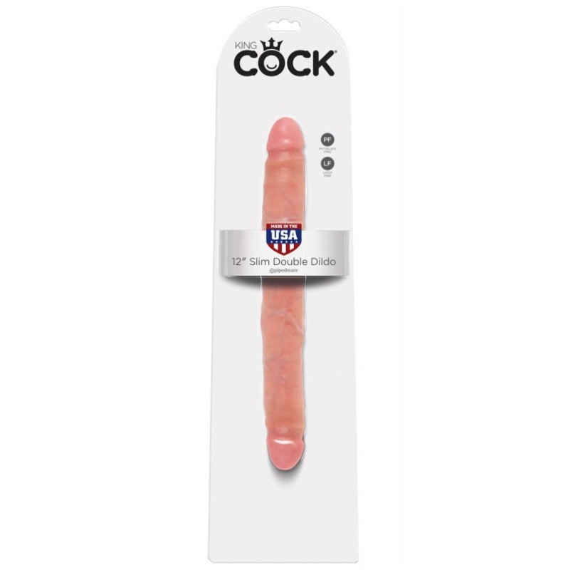 Double Dildo King Cock Slim 30cm Nude