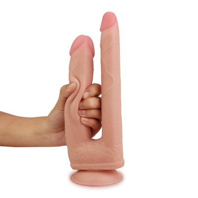 Double Dildo Lovetoy Skinlike Soft Dong 15.8cm Nude