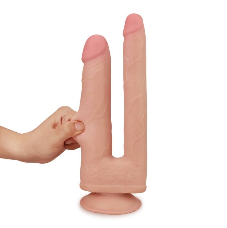 Διπλό Dildo Lovetoy Skinlike Soft Dong 25cm Μπεζ