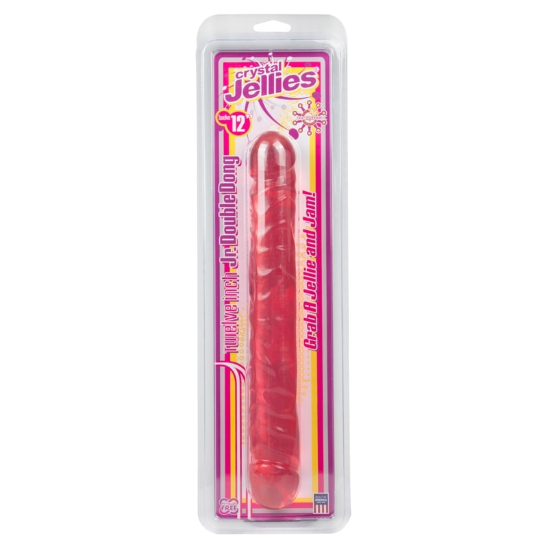 Διπλό Jelly Dildo Crystal Jellies Double Dong 30cm Ροζ