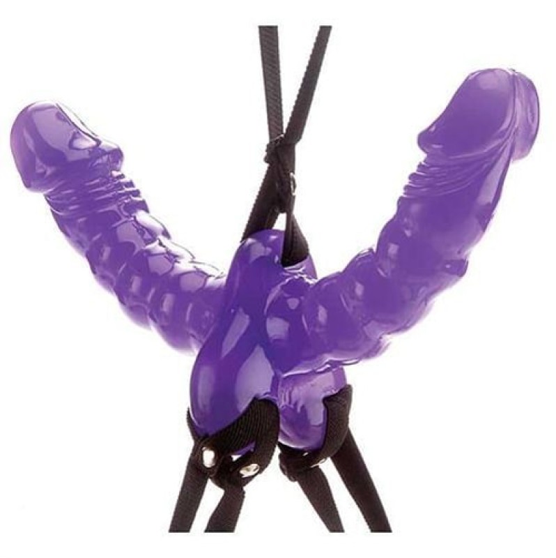 Διπλό Strap-On Dildo Fetish Fantasy Series 15cm Μοβ