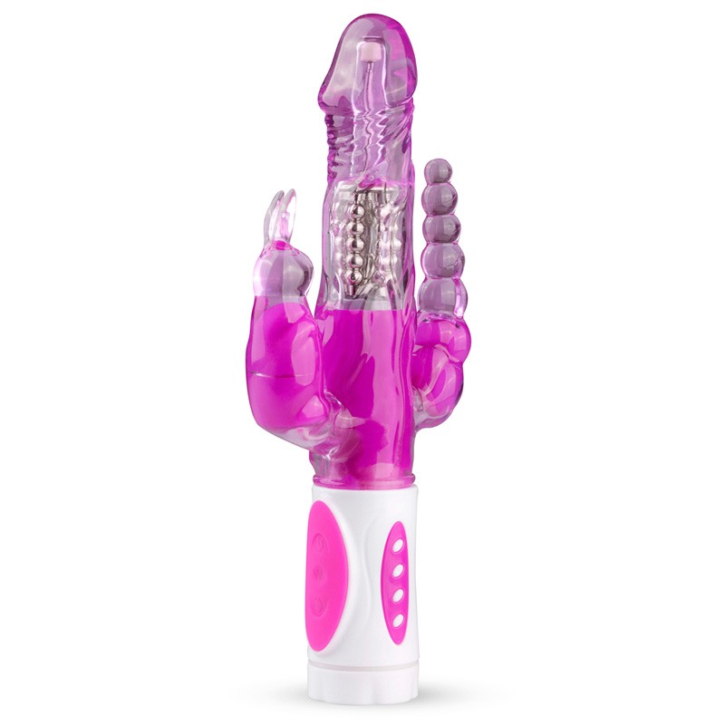 Δονητής Rabbit Τριπλός Easytoys Raving Rabbit Μοβ