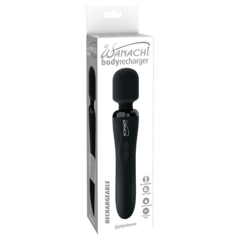 Wand Vibrator Pipedream Wanachi Body Recharger Black