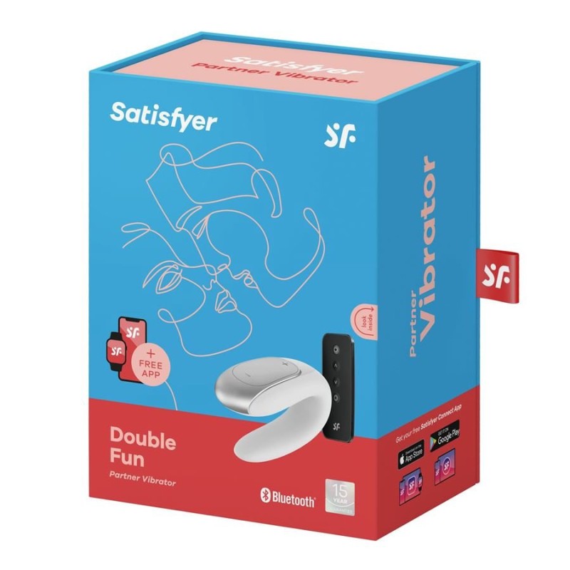 Couples Vibrator Satisfyer Double Fun White Couples Vibrator Satisfyer Double Fun White