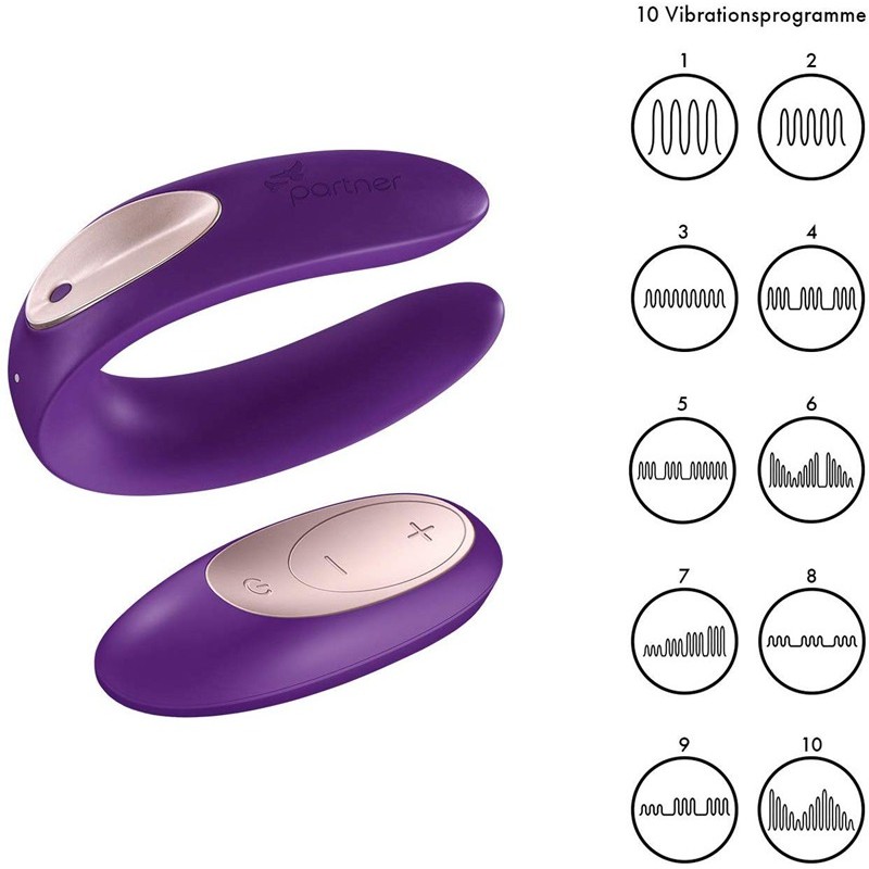 Couples Vibrator Satisfyer Partner Plus Remote Purple Couples Vibrator Satisfyer Partner Plus Remote Purple