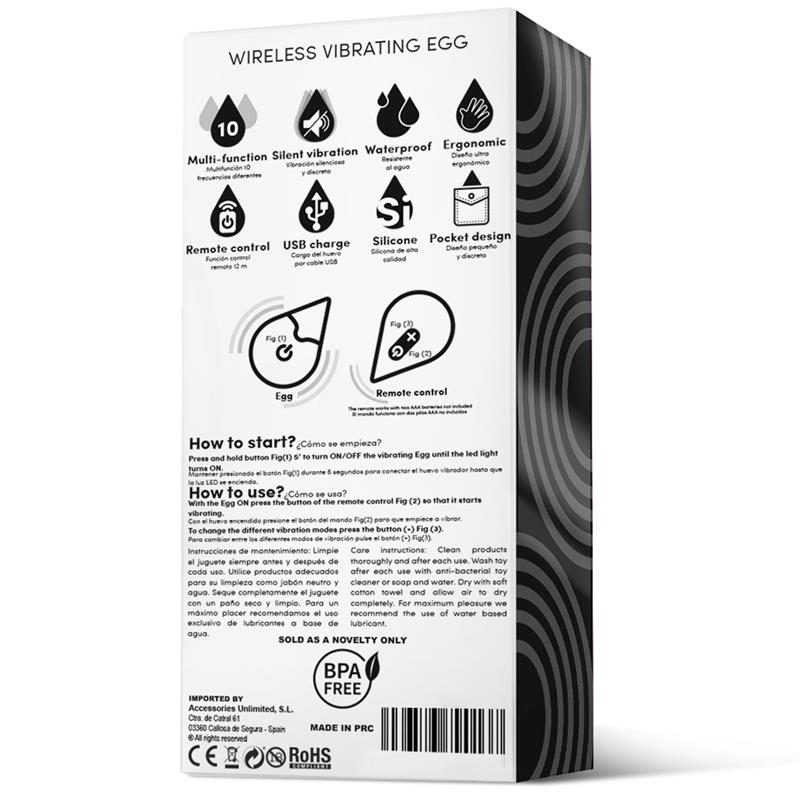 Vibrating Remote Silicone Egg USB Drops Black Vibrating Remote Silicone Egg USB Drops Black