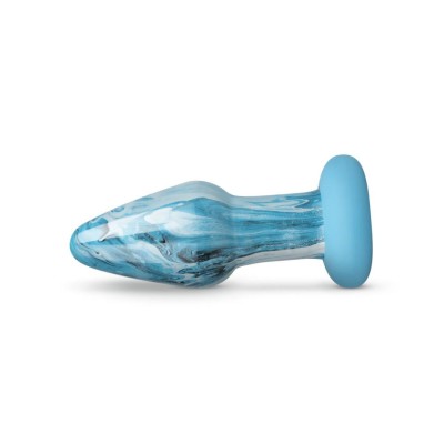 Glass Butt Plug Gildo Ocean Curl Blue