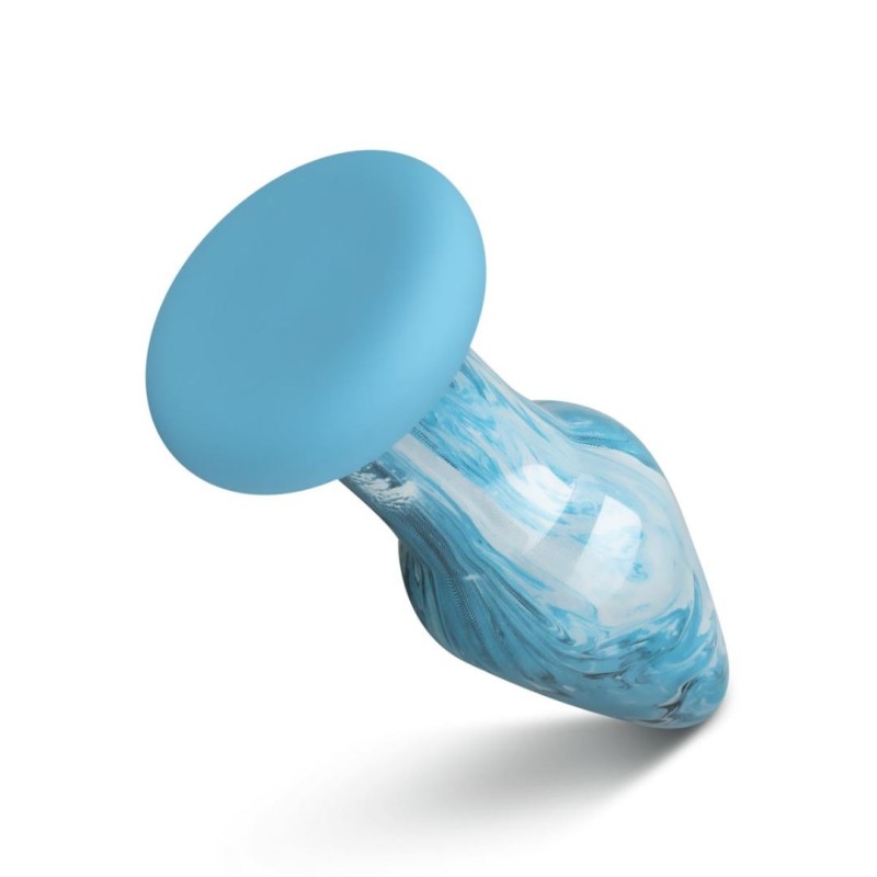 Glass Butt Plug Gildo Ocean Curl Blue