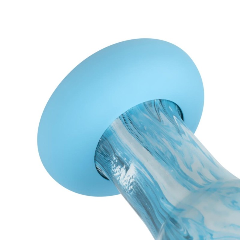 Glass Butt Plug Gildo Ocean Curl Blue