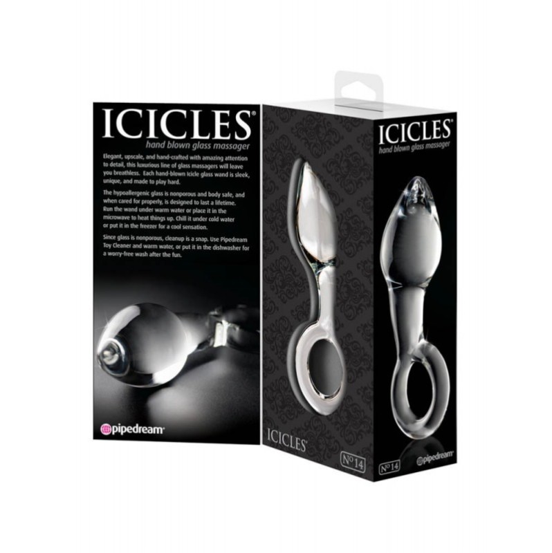 Glass Butt Plug Icicles No. 14 Clear