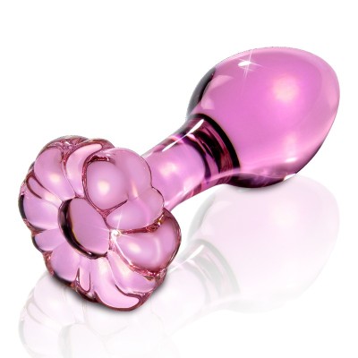 Glass Butt Plug Icicles No. 48 Pink Glass Butt Plug Icicles No. 48 Pink