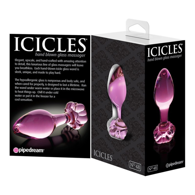 Glass Butt Plug Icicles No. 48 Pink