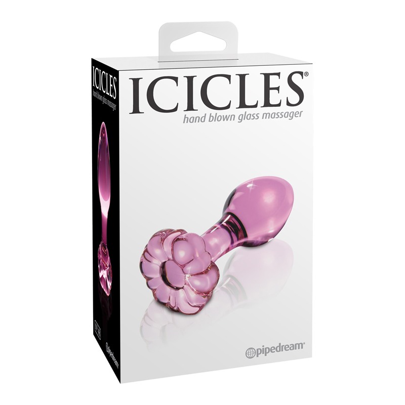 Glass Butt Plug Icicles No. 48 Pink Glass Butt Plug Icicles No. 48 Pink