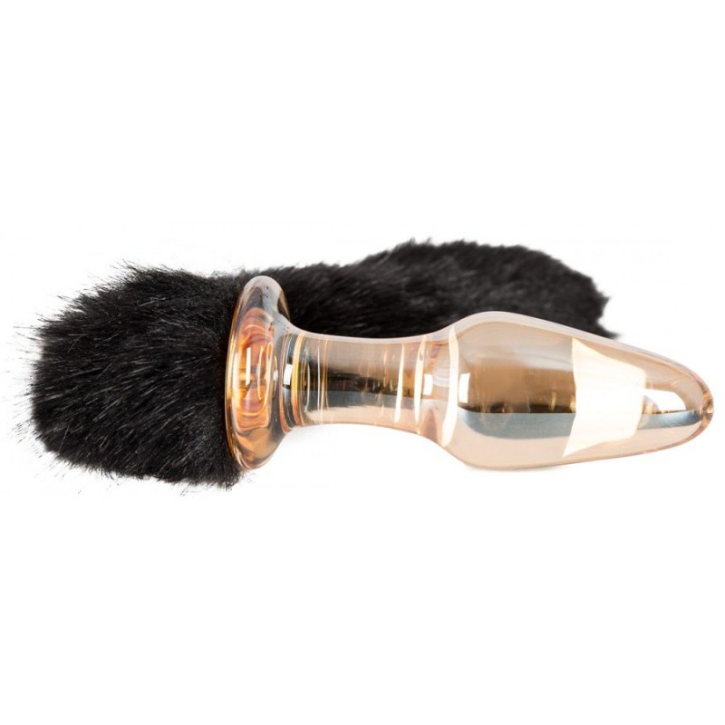 Glass Plug With Tail You2Toys Black Glass Plug With Tail You2Toys Black