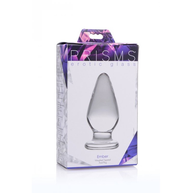 Weighted Glass Butt Plug Prisms Ember Clear