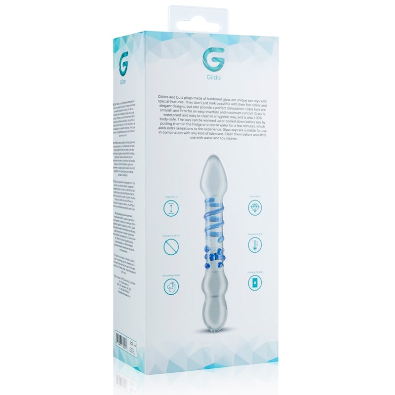 Γυάλινο Dildo Gildo No. 21 20cm Διαφανές