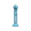 Glass Dildo Gildo Ocean Ripple 17.4cm Blue