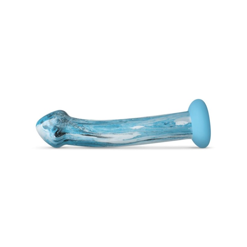 Glass Dildo Gildo Ocean Ripple 17.4cm Blue Glass Dildo Gildo Ocean Ripple 17.4cm Blue