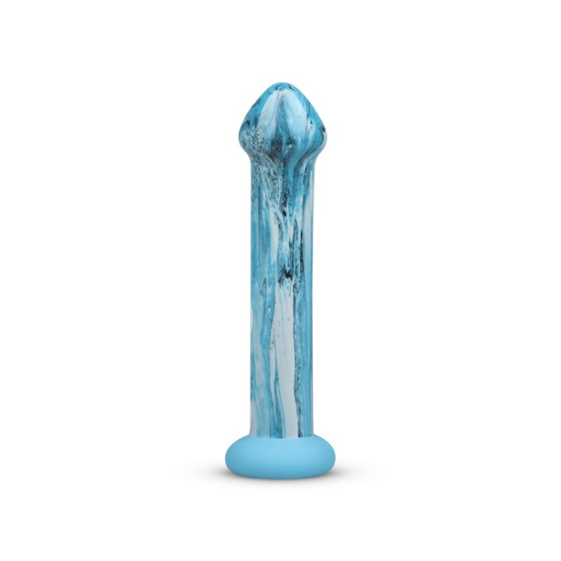 Glass Dildo Gildo Ocean Ripple 17.4cm Blue Glass Dildo Gildo Ocean Ripple 17.4cm Blue