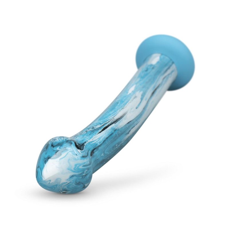 Glass Dildo Gildo Ocean Ripple 17.4cm Blue Glass Dildo Gildo Ocean Ripple 17.4cm Blue