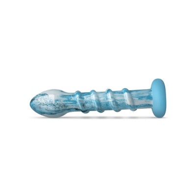 Γυάλινο Dildo Gildo Ocean Wave 17.9cm Μπλε
